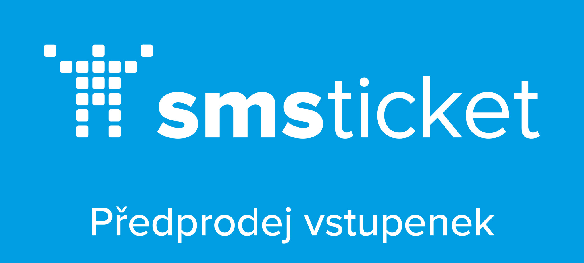 smsticket - predprodej vstupenek_bile logo modre pozadi